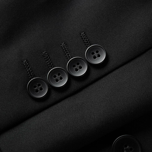 Heilan House (HLA) suit men's spring and autumn slim-fit imitation wool suit fashion brooch commuting professional tops men's suit black 56 (suit + pants) 165A /84A (44A) recommended 51~56kg