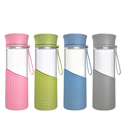 LockNlock (locknlock) micro-defect LockLouque Water Cup Creative Men's and Women's Glass Cup Student Portable Strainer Glass Tea Cup LLG673 LLG679M Powder-500ml No Packaging Box