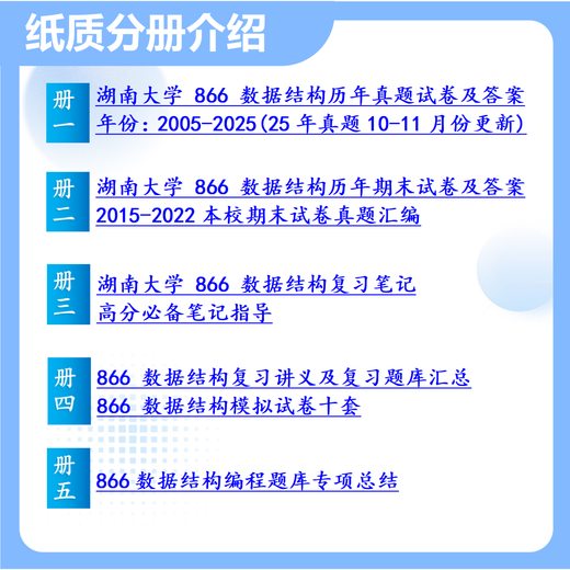 26湖南大学考研866数据结构湖大计算机软件工程网络安全初试真题 全套套餐 更多院校专业资料及辅导咨询客服
