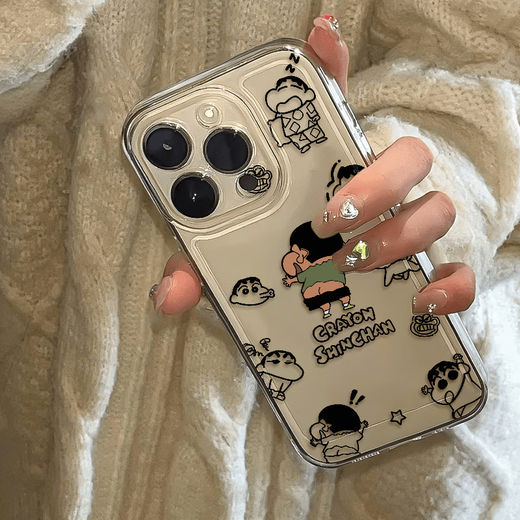 Lei Luoke butt Shin-Xin is suitable for iPhone12 13 niche xr transparent 14 15 16promax anti-fall xs soft shell 678p space shell without buttons - transparent - FL butt Shin-Xin-Q12 Apple 12