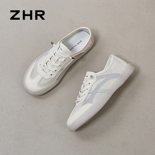 Chaussures de planche zhr pour femmes Chaussures décontractées d'été pour femmes Mesh chaussures plates respirantes Simple Sports Chaussures pour femmes Commu au riz polyvalent Gray 37
