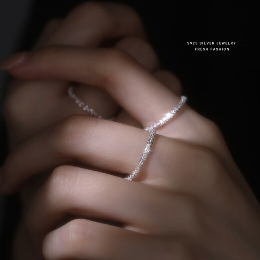 Meliades S925 silver ring Korean style index finger ring cauliflower chain baby's breath jewelry gift for girlfriend Valentine's Day gift silver Hong Kong code 15