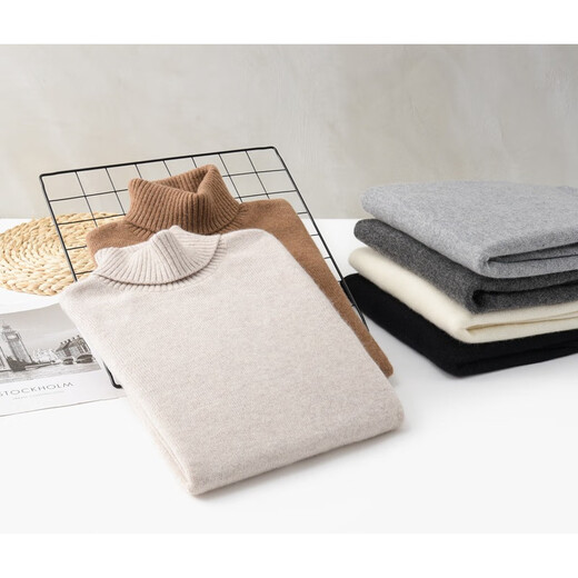 Katie Lan Ordos City produziert doppelstrang eingedickte Kaschmir-Shirt-Hemd-Rollkragenpullover Winter-Winter-Knit-Kaschmir 100% reines hellgraues 175/115