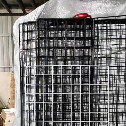 Wire mesh display rack mesh wall hanging hook decorative photo wall storage wire mesh black thick and small grid 30*50