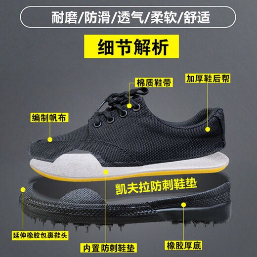 Jihua 3520 Jiefang-Schuhe Herren Frühlings- und Herbst-Arbeitsschutzschuhe Anti-Peinungs-Außenkonstruktion Schwarze Gummischuhe, die mit kleidung-resistenten und nicht gleitenden Low-Top-Black (nicht-punktionsresistenten) Größe 36 Original Jiefang-Schuhe arbeiten