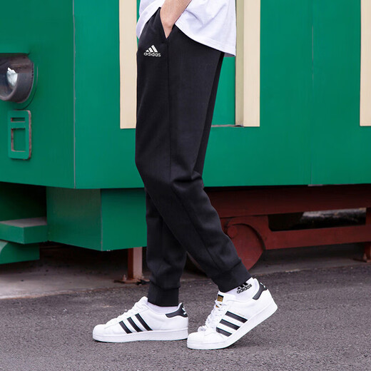 阿迪达斯 （adidas）裤子男裤 2025夏季新款运动裤户外透气休闲跑步健身训练针织长裤 GK9226/棉质针织/弹力裤口 XS