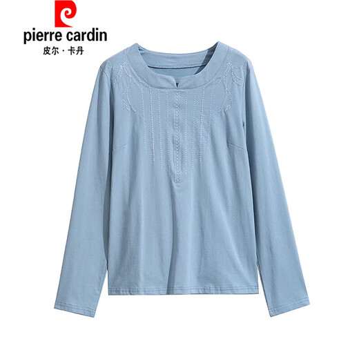 T-shirt à manches longues en coton en coton pour les femmes, chemise de base de l'âge lâche et à la mode 2025 chemise de base de graisse d'âge moyen, vêtements d'automne, usure extérieure, Taro Sweet Purple 693 m, recommandé 90-105 Jin [Jin est égal à 0,5 kg]