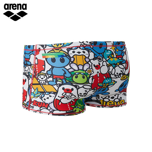 Arena 2025 neues Produkt süße Serie Herren-Badehose, Sport, Freizeit, bequem, lebendige Anti-Chlor-Boxer-Badehose weiß/blau (WHBL) L