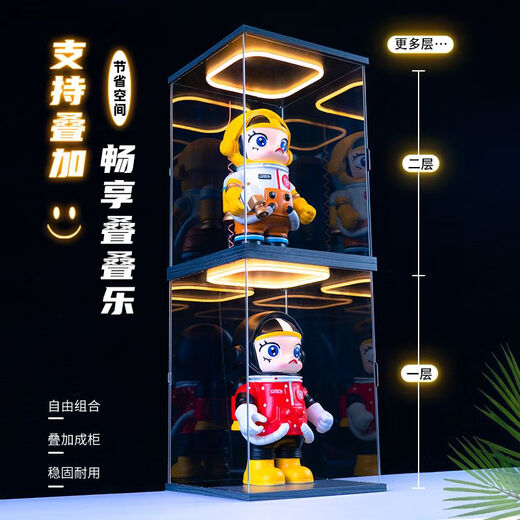 Fandai Twenty-Two Phoenix Crown Dust Cover HD Display Box Transparent Suitable for Cool Pink Crown Pink 35x25x Exhibition Hall Level Black Matte + Painting + Spotlight