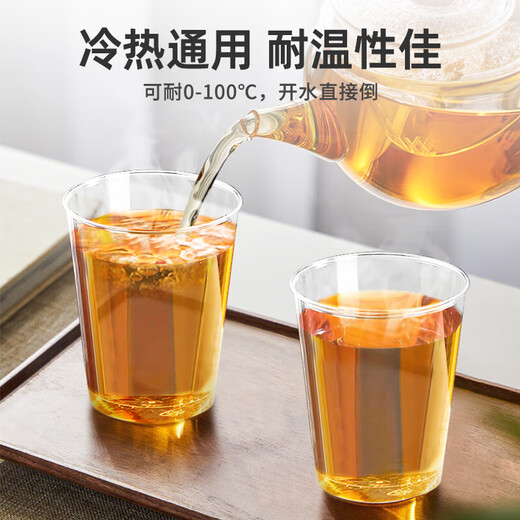 Jielibang Aviation Cup Disposable 420ml*50 Food Grade Transparent Plastic Thickened Home Picnic Beer Drink Space