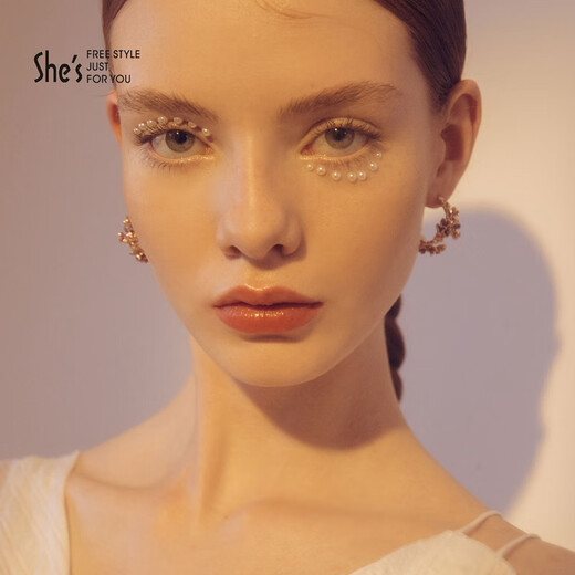 She s Qianzi handmade light luxury fashionable oil drop earrings Van Gogh iris flower earrings female birthday gift for girlfriend