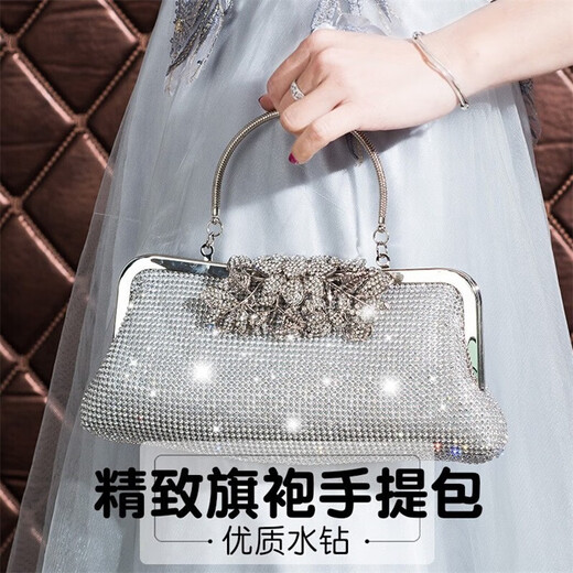 梵卡哲（FANKAZHE）秋冬上新名媛晚宴手拿包女婚礼搭配旗袍的手提包时尚水钻休闲气质宴会小包 金色