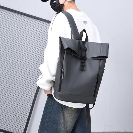 Neue Modetrendy große Kapazität wasserdichtes Rucksack Rucksack Einfacher Freizeitcomputerbeutel Student Reisetasche Rucksack Schwarz Schwarz