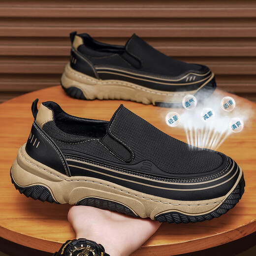 Zapatos para hombres de carpintero Summer 2025 Nuevos productos de ropa de trabajo transpirable zapatos para hombres Trabajo de protección laborista Zapatos de hombres de un pie Men Khaki 42