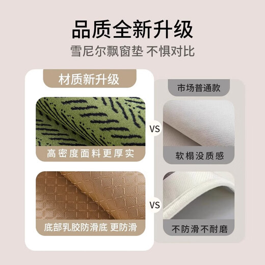 Meiruochenxi cartoon bay window mat 2025 new four-season window sill mat winter sitting mat master bedroom balcony mat bedside mat Puppy Fun Collection-four-season bay window mat-unilateral wavy special-shaped 30cm*120cm customizable size