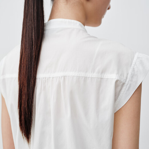 Ainos Essi [gleiches Modell in Einkaufszentrum] 2025 Sommer Neues Produkt Pima Cotton White Shirt Französisches Hemd Top Frauen 40525070 White M.