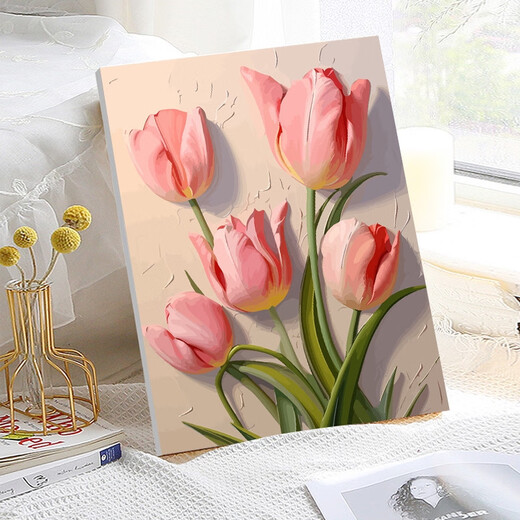 Yonghuan Heilung Tulpe Digitales Ölmalerei hohe Schwierigkeitsgrad-Hand-Passing-Zeit zur Linderung von Langeweile handbemaltem Ölgemäld