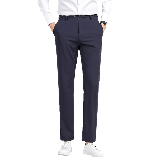 Lilang Mulberry Seidenraup/Seide Casual Hosen für Männer dünne 2025 Sommergeschäft Elastizier Slim Fit Straight-Leg Hosen Blau H9896 31