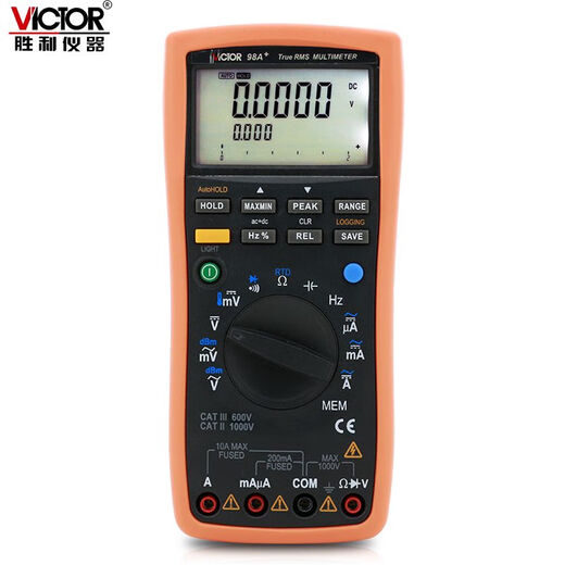 BEYZK胜利智能型数字万用表VC9898C189A高精度热电偶电阻信号表 VC98C+22000字显示.准确度达0.0
