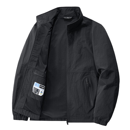 Gu Qian Spring and Autumn Stand Collar Jacket Men's Thin Casual Windproof and Waterproof Loose Youth Large Size Winter Velvet Commuting Top Army Green XL Recommended 125-140 Jin Jin equals about 0.5 kg