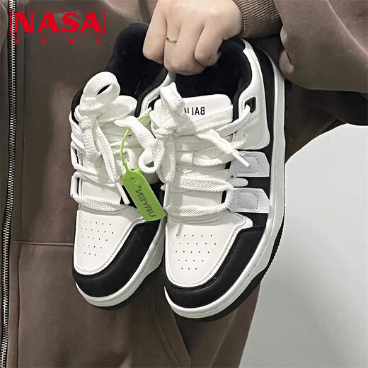 
NASA XVVX board shoes for boys ins super hot Hong Kong style niche couple sports and casual shoes new trends and versatile skateboard men's shoes 6630-white and green 41 (recommended by the store manager)
