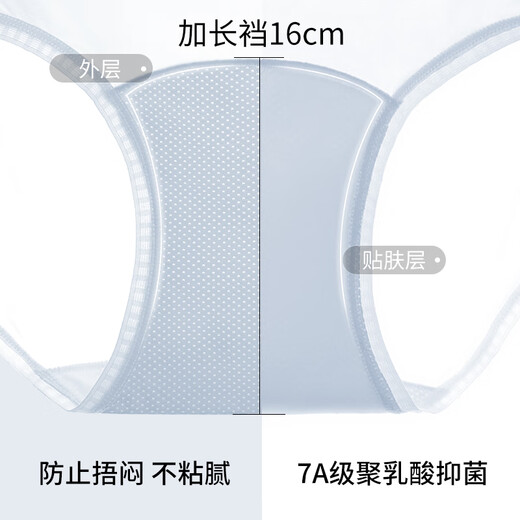 Urban Beauty 6 ice silk traceless women's underwear for women with polylactic acid mesh breathable lengthened antibacterial crotch girls' briefs L