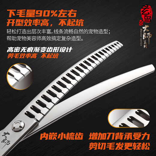 Black Bird Master series professional pet curved natural scissors magic scissors for pet beauticians FMM natural scissors