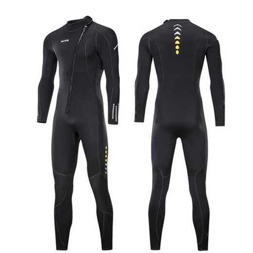 TOIXI BRORY3MM wetsuit cold-proof gelcoat thickened large size one-piece wet long-sleeved coach sports swimsuit for men and women black four-piece set C 3mm L (suitable weight 144-160Jin Jin equals 0.5 kg)