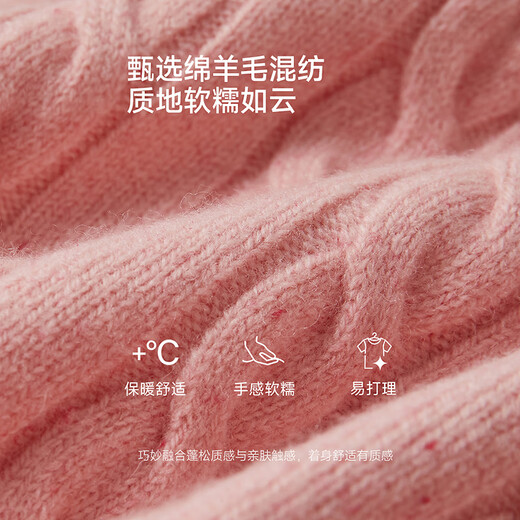 Teenie Weenie Bear Women's Wear Wool Sweater 2025 Automne Nouveau pull d'élégant à la mode Pink Pink S