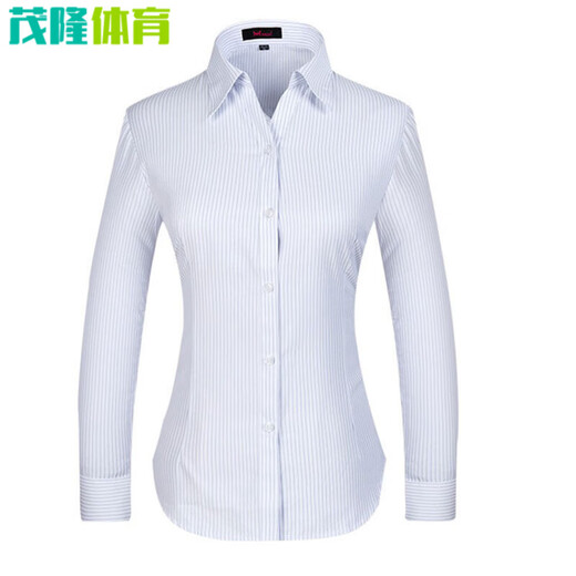 何佳功建行工作服女式正装领白底蓝色竖条纹短袖衬衫方领修身银行工作服 3882男方领浅兰斜纹短袖 41(175/96A)