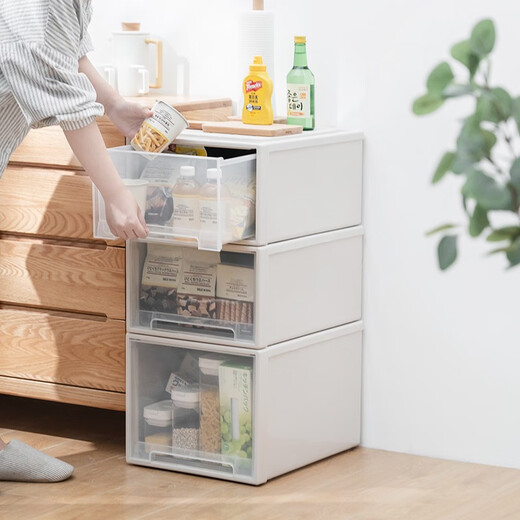 Kleiderschrank Aufbewahrungsschublasprotokoll Plastikschrank Haushalt Unterwäsche Aufbewahrung Kleidung Sortierbox Kleidung Aufbewahrungsbox E3523 Verdickte Schließtiefe 47 Breite 35 Höhe 23 Single Beige Weiß