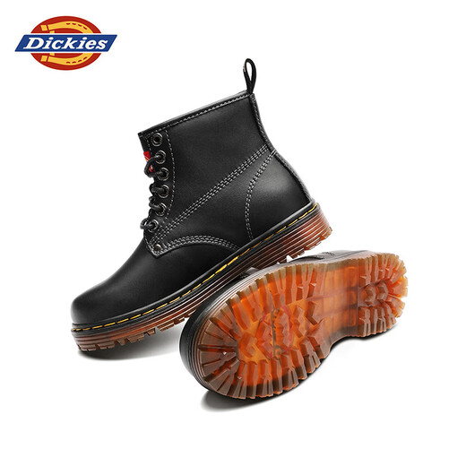 Dickies Martin Boots Herrenschuhe für Frühling britische Stiefel Männer vielseitige High-Top-Lederstiefel Männer und Frauen Paare Stiefel Trendy Workwear Schuhe Schwarz S28 (Männerstil) 39 [eine Größe größer, geeignet für Sportschuhe 40]