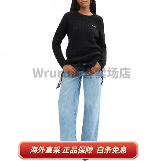 Coach (Coach) FW24 Solid Color Letter gedruckt runden Hals langärmeliger Pullover für Frauen schwarz Schwarz S
