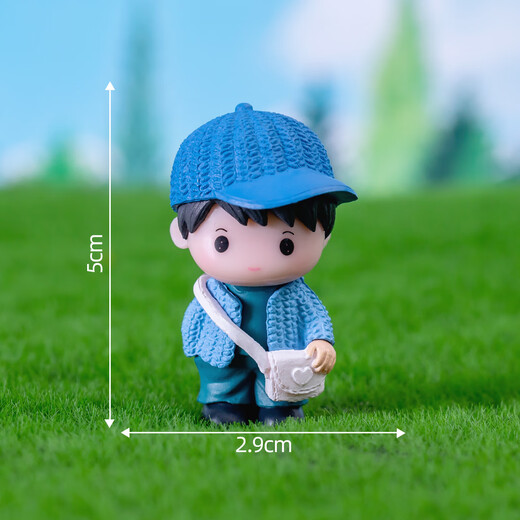 哥纶卡通小女孩可爱娃娃玩偶男孩情侣装饰造景生日礼物办公书桌面摆件 男女孩情侣8个装