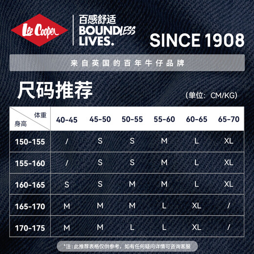 Lee Cooper李库珀高端美式牛仔外套女短款翻领品牌复古水洗设计感小众夹克女 蓝色 M