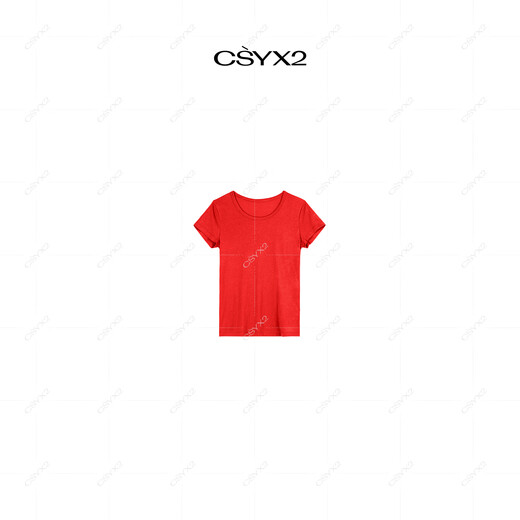 CSYX2纯棉简约百搭短袖T恤S10975 红色 S 36