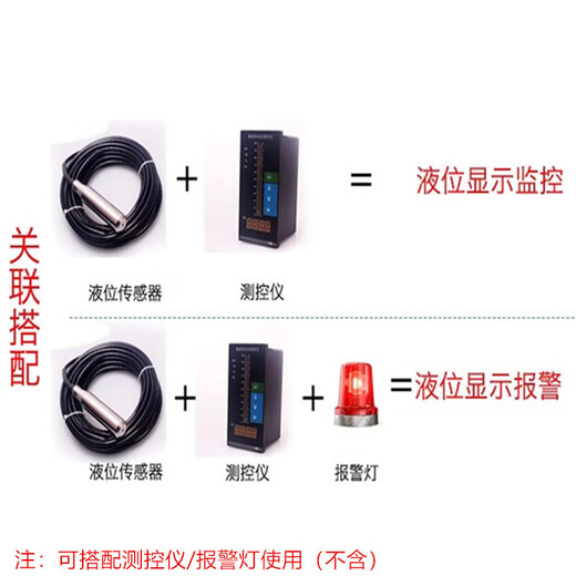 Petit water tank input level meter transmitter sensor probe digital display instrument water level 4-20mA ordinary 0-2 meter range 5 meter cable