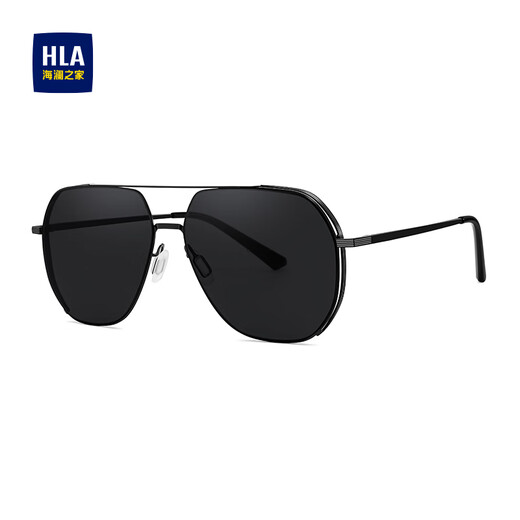 Hailan Home (HLA) polarisierte Sonnenbrille, modische Pilot-Sonnenbrille, ultravioletische Fahrbrillen für Männer, schwarzer Rahmen für Frauen, schwarzer grauer Film