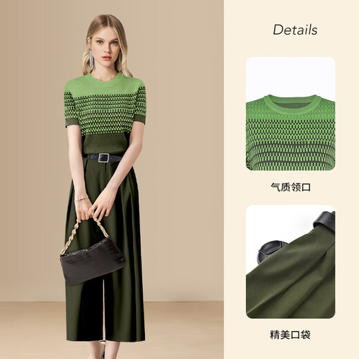 Difelig European and American short-sleeved wide-leg pants suit for women 2025 summer new style unique and beautiful summer two-piece set picture color S