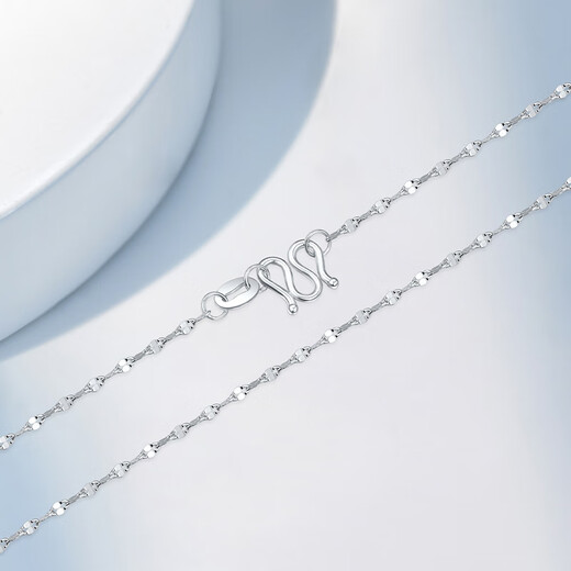 Mengjinyuan Platinum Necklace PT950 Plain Chain Simple Stacking Necklace Couple Style Gift for Girlfriend or Wife