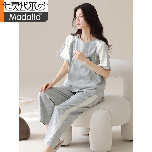 Modal pour femmes à manches courtes en pyjamas en coton pur purement pantalon d'été Vêtements à la maison style coréen style mince peut être porté sur le dessin animé d'été extérieur Y9719 m (recommandé 75-95jin [Jin est égal à 0,5 kg]))