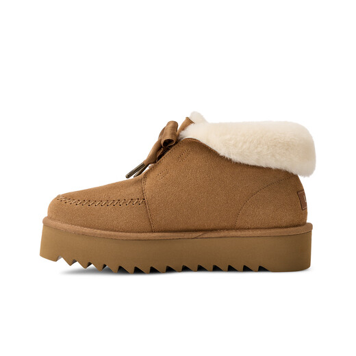 UGG autumn new women's comfortable bow thick-soled lazy fur shoes 1174570CHE|Maroon 38