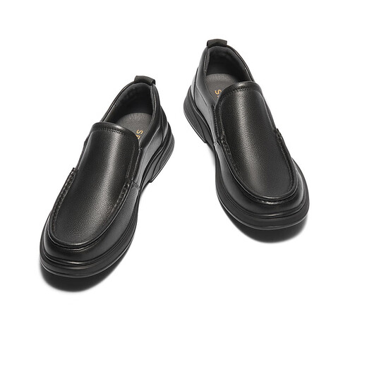 Senda casual leather shoes men's cowhide soft-surface slip-on slip-on slip-ons business formal shoes JDZ03DM4 black 41
