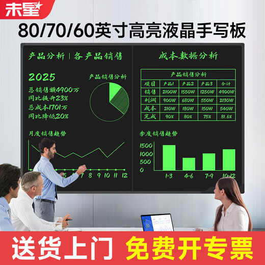 Weixing 80/70/60-inch LCD blackboard handwriting board drawing board writing board electronic blackboard home teaching business office meeting electronic whiteboard writing board one-click elimination dust-free 60-inch high-brightness model full screen clear + S-type bracket