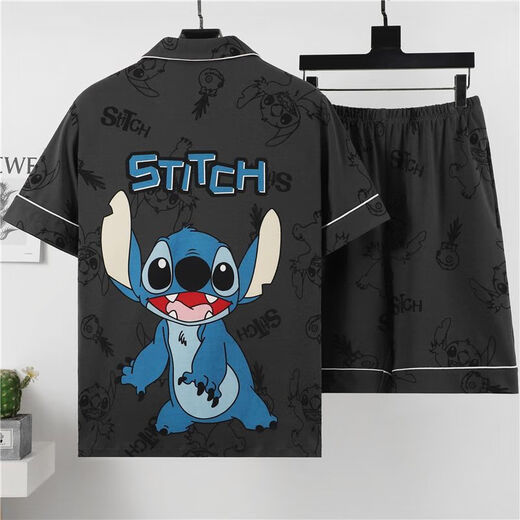 Mu fengqing Pyjama Herren Sommer kurzärmelige Shorts Comic Student Thin Plus Fat Plus Size Herren Hauskleidung Casual Anzug Red Eye 3271 [Cartoon-Anzug] m Standard (High 165100Jin [Jin entspricht 0,5 kg]))