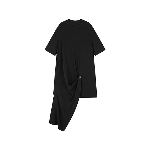 
JNBY [Same Model in Shopping Mall] 25 summer new dress A-shaped short-sleeved round neck 5P6G12350 001/This black M