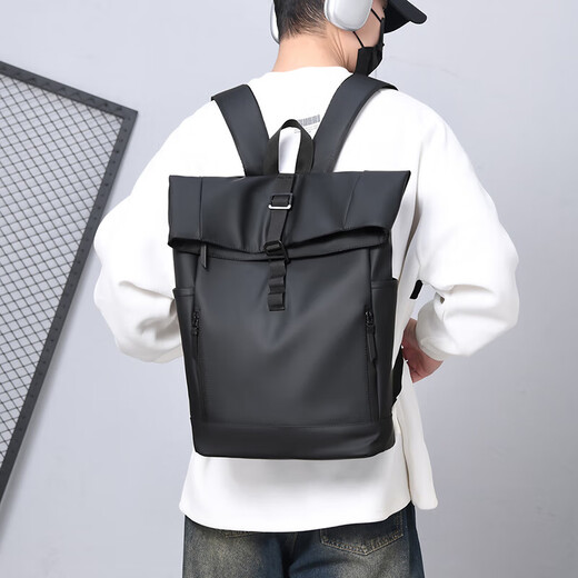 Neue Modetrendy große Kapazität wasserdichtes Rucksack Rucksack Einfacher Freizeitcomputerbeutel Student Reisetasche Rucksack Schwarz Schwarz