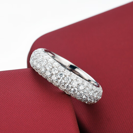 Genuine PT999 gold full diamond round ring, classic and versatile, customized for men and women, exquisite birthday gift for girlfriend, full diamond round ring, size 10