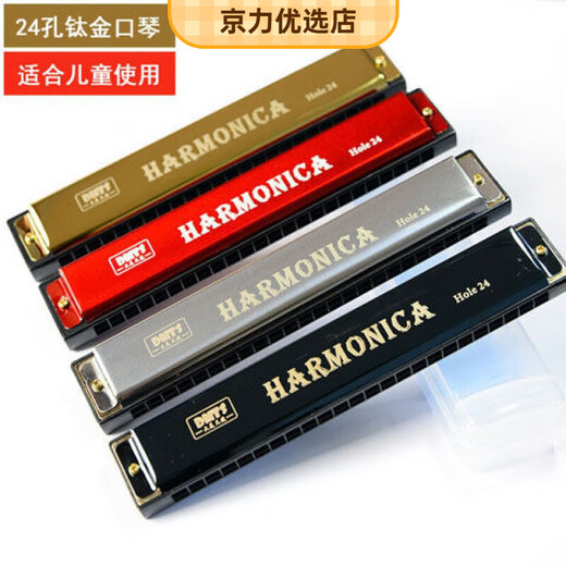 Swan (SWAN) 24-hole C harmonica children's instrument 10-hole blues beginner adult organ toys 118 24-hole fine titanium harmonica (silver)