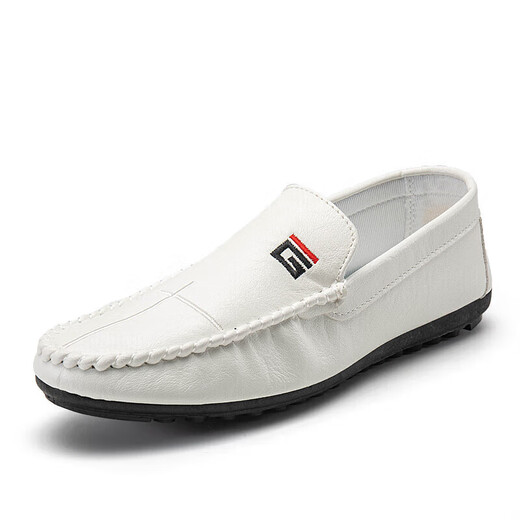 Yierkang Spring 2025 Nuevos zapatos Doudou zapatos de cuero para hombres Versión coreana Zapatos de conducción Tendencia social Zapatos de hombres casuales White 9880 39 Talla más pequeña